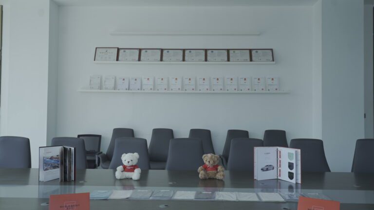 Brand manuals and VI display on meeting room table