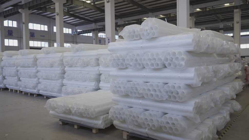 Packaging materials storage at PPF factory warehouse
