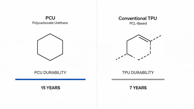 PCU vs TPU PPF molecular structure comparison showing polycarbonate urethane hydrolysis resistance versus conventional thermoplastic polyurethane