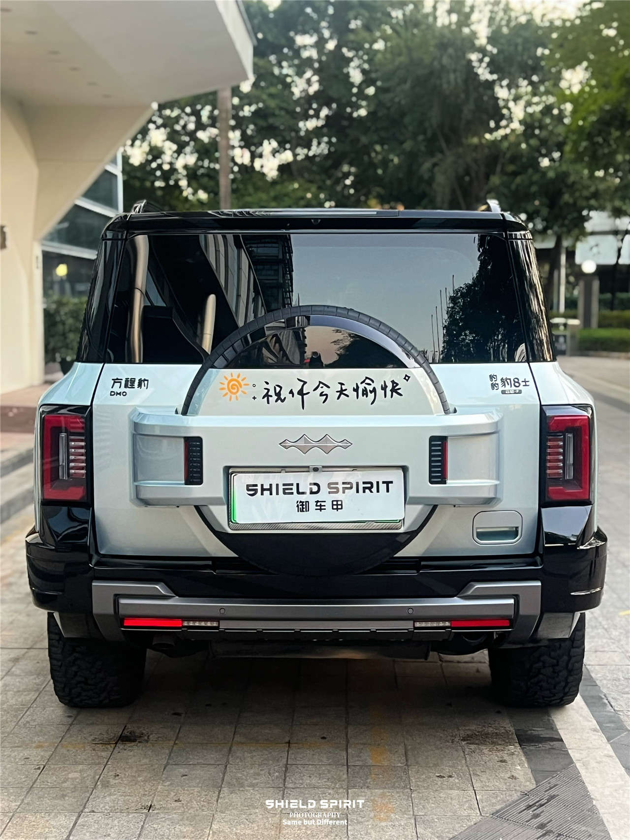 Fangchengbao Bao 8 rear section receiving SHIELD SPIRIT 9.5mil PCU PPF for off-road paint protection.