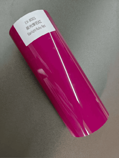 EX-8001 Starlight Ruby Red Cast-Grade TPU color change film roll