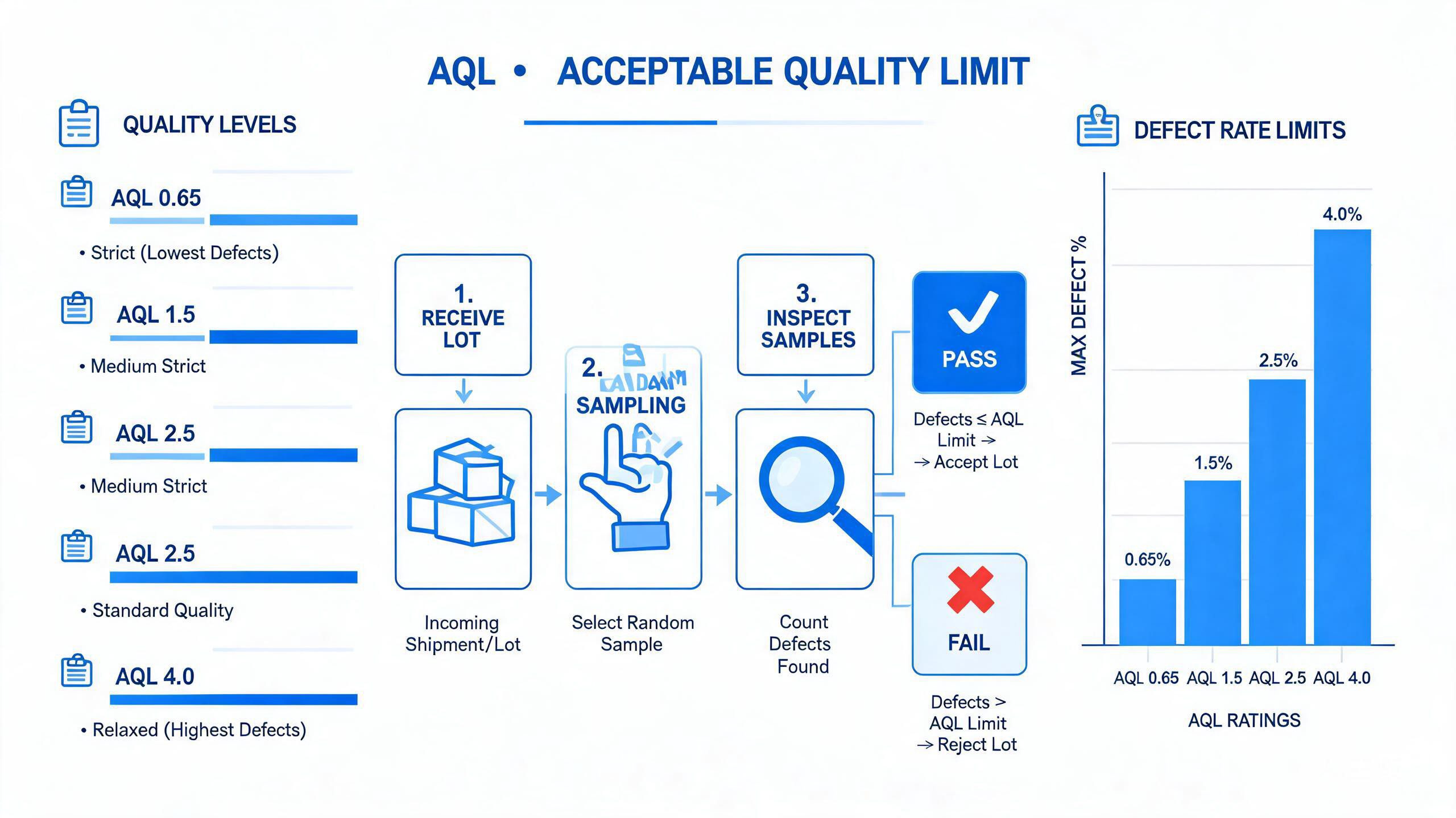 AQL acceptable quality limit standards explained for automotive film procurement