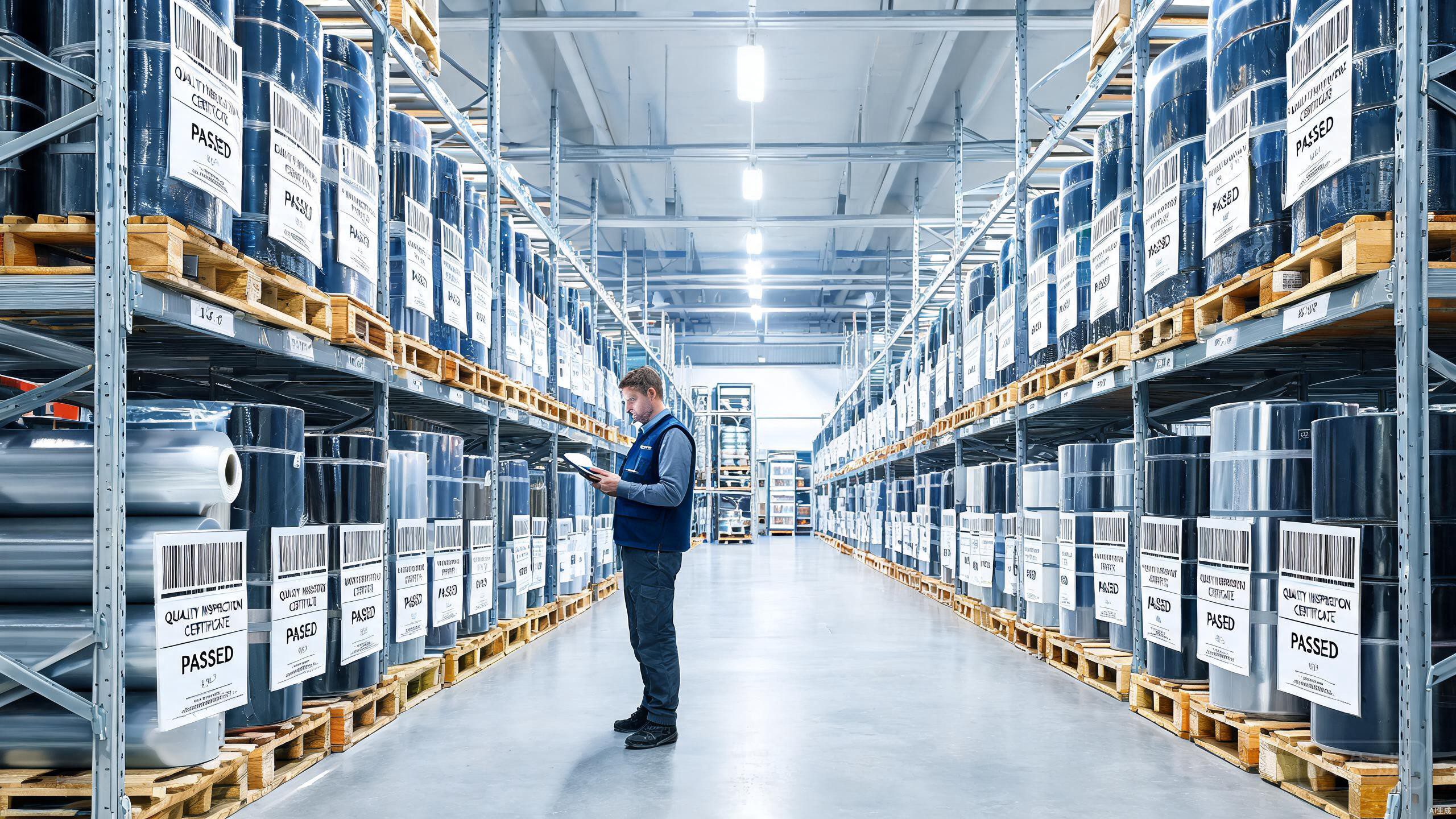 Organized color change film warehouse inventory management and logistics