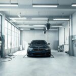 professional car wash bay at automotive service center