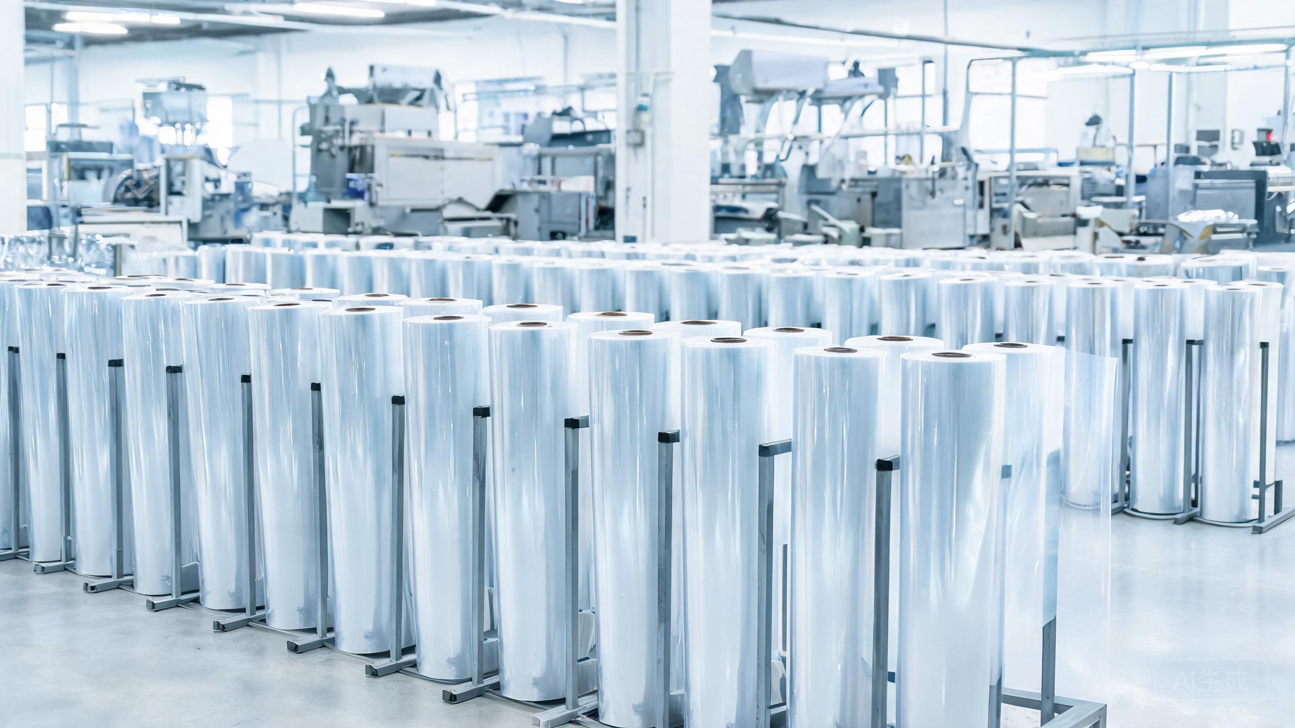 Clear PPF film rolls on a factory production floor representing direct manufacturer supply