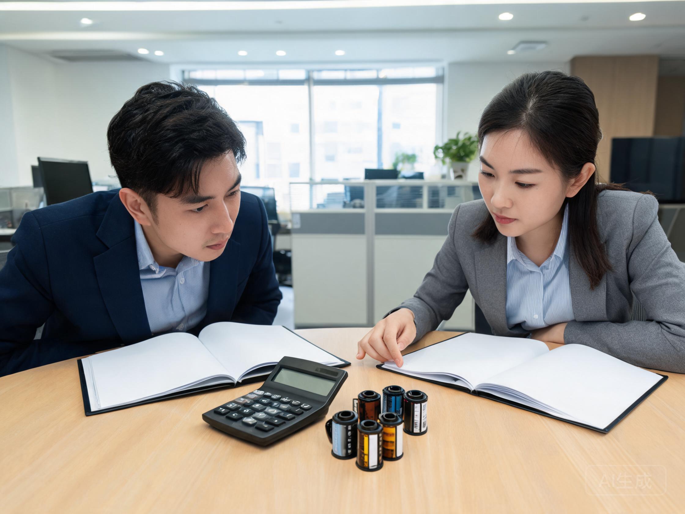 Buyer and supplier comparing PPF quotation documents with film roll samples