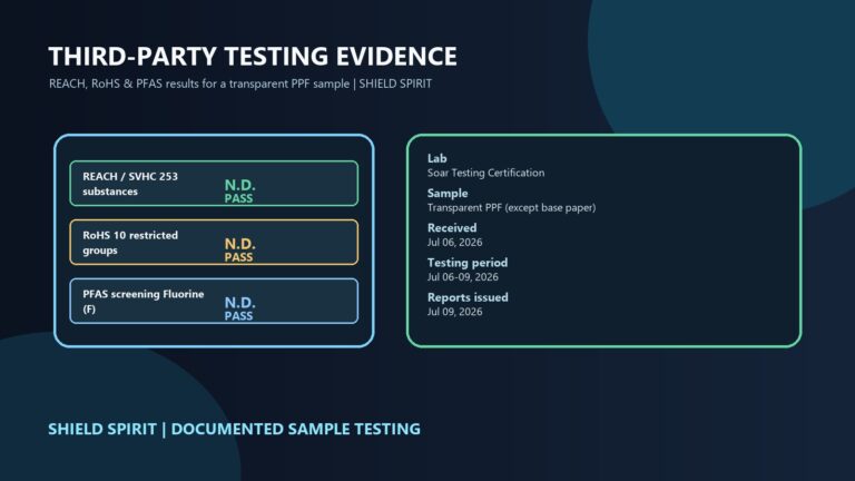 Third-party testing overview for REACH, RoHS and PFAS with laboratory evidence and sample details