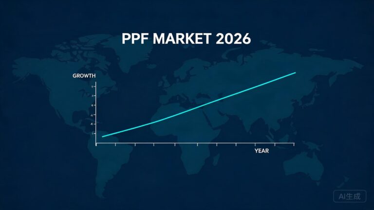 Dünya haritası ve büyüme eğilimi görselleştirmelerini içeren 2026 Küresel PPF Pazar Araştırması