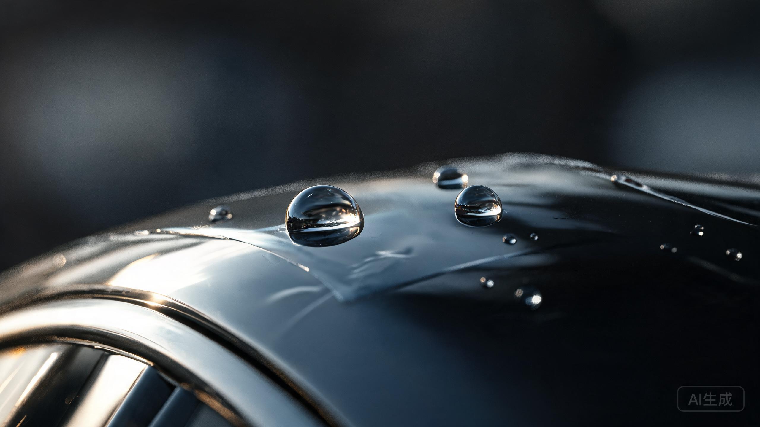 water beading effect on paint protection film surface