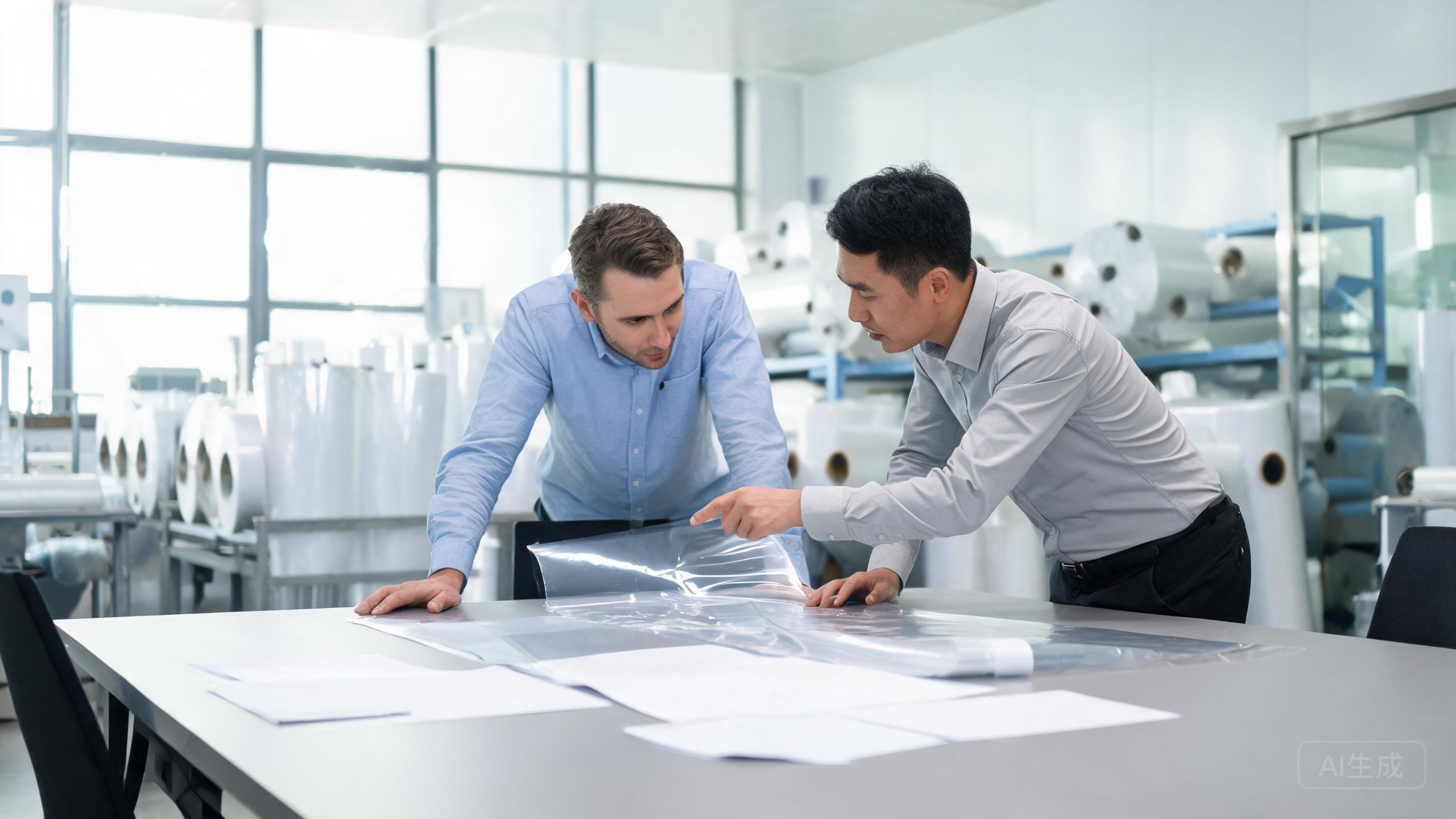 Overseas automotive film brand reviewing a PPF OEM and ODM proposal with a Chinese manufacturing partner