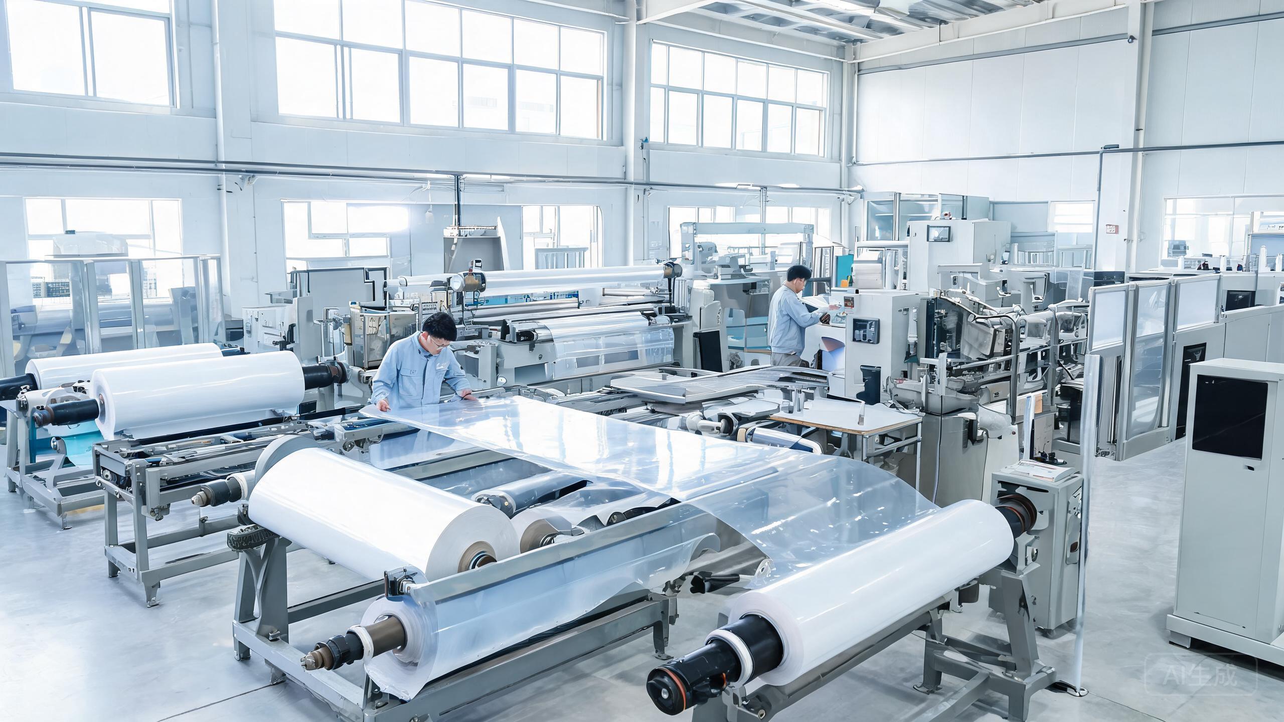 PPF manufacturing facility and buyer reviewing automotive paint protection film in China