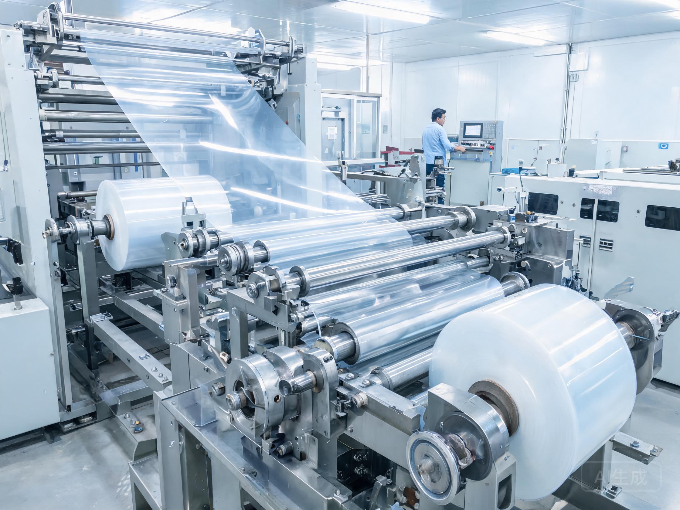 Roll to roll paint protection film production line in a Chinese factory