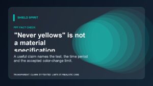 PCU PPF never yellows claim fact check with tested limits and realistic durability message